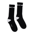 Black/White MA Embroidery Patch Socks