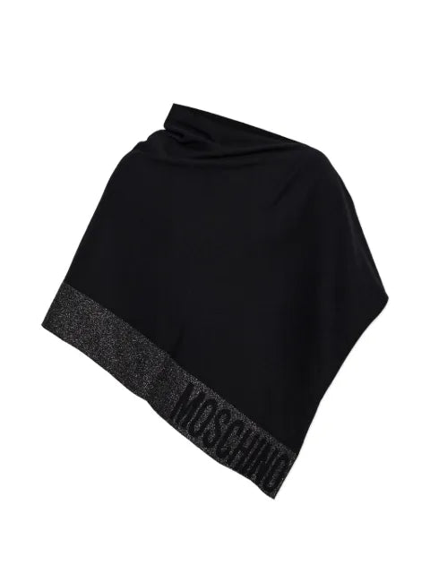 Moschino logo-detail metallic-trim poncho