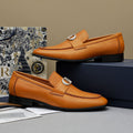 Dior Tan Leather Buckle Loafers